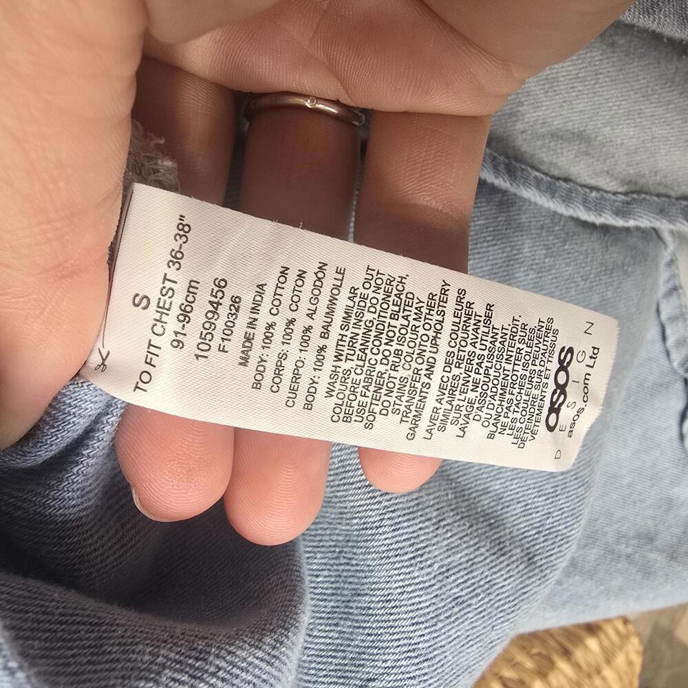 ASOS Design Light Blue Denim Shirt Jacket - Size S - Oversized - Picture 4 of 4